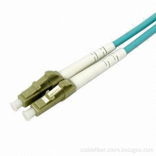 OM3 LC-LC Simplex Fiber-optic Patch Cord with -40 to 85°C Operating Temperature